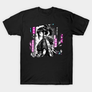 Futuristic Japanese Style Kunoichi Girl T-Shirt